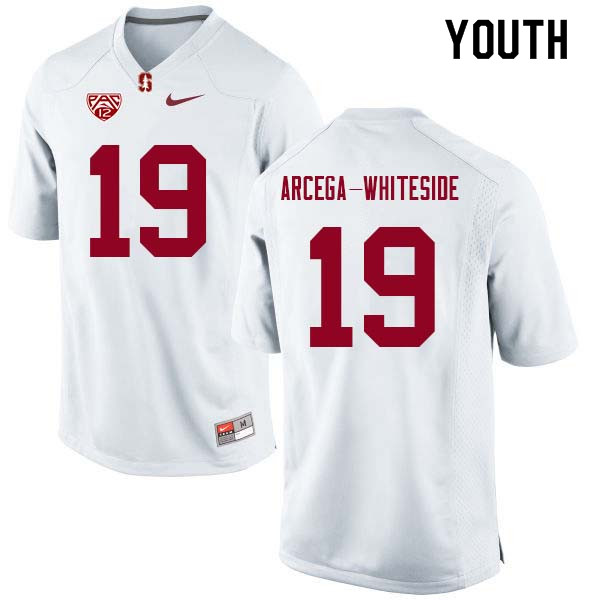 Youth Stanford Cardinal #19 J.J. Arcega-Whiteside College Football Jerseys Sale-White - Click Image to Close